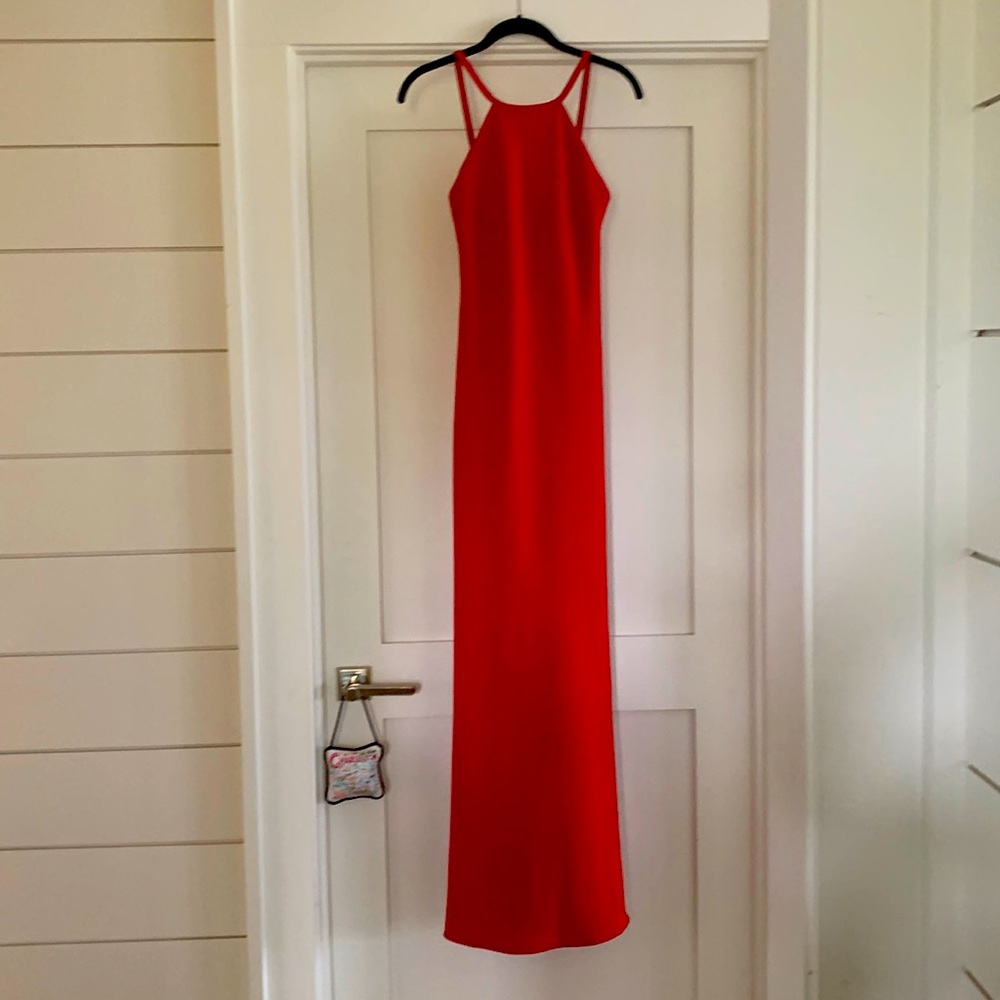 red evening gown